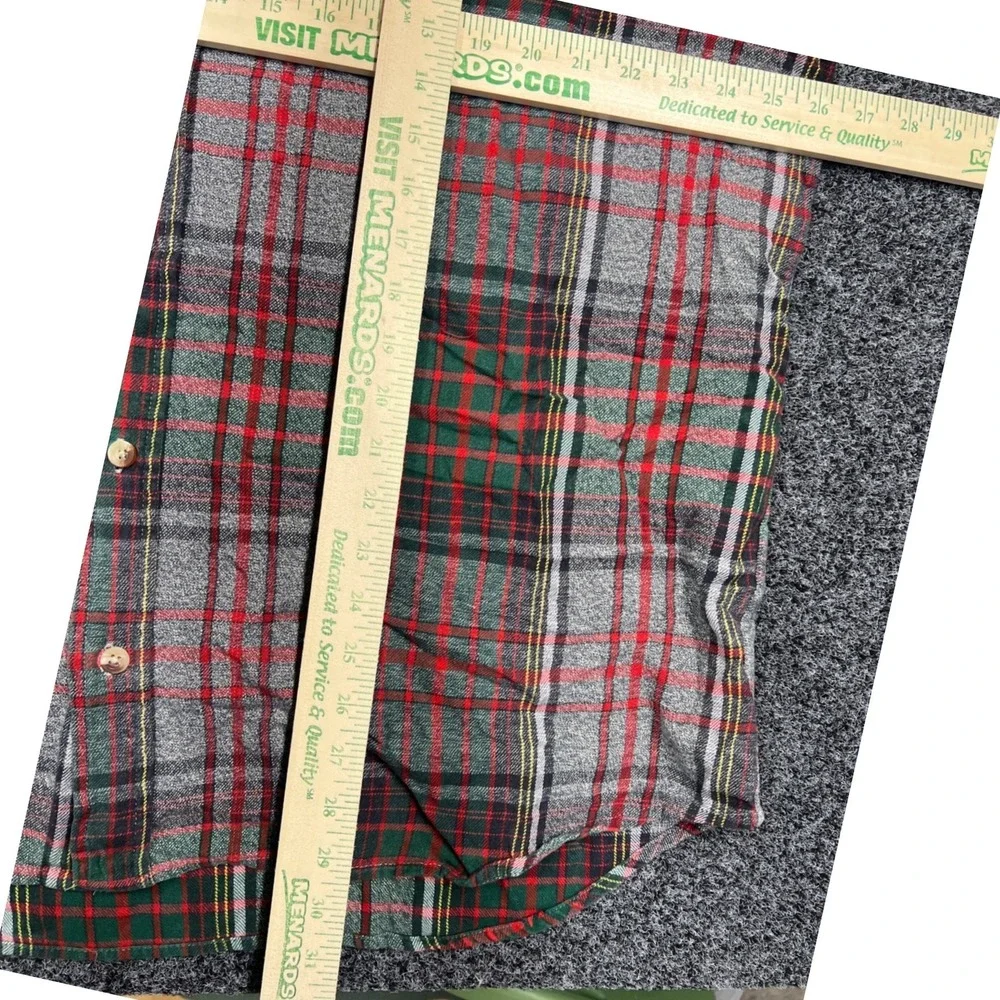 RedHead Shirt Mens 2XL Plaid Flannel Button Down Green Red Gray 100% Cotton - Picture 5 of 6
